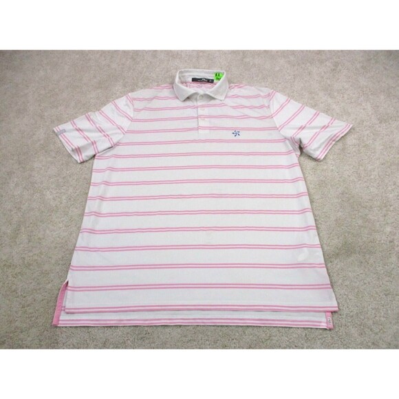 RLX Ralph Lauren Other - Ralph Lauren Polo Shirt Men Large White Pink Performance Wicking RLX Golf *